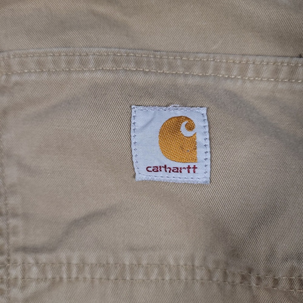 Carhartt Carpenter Pants Mens 36x30 Tan 100% Cotton Relaxed Fit Workwear Utility - Picture 11 of 12